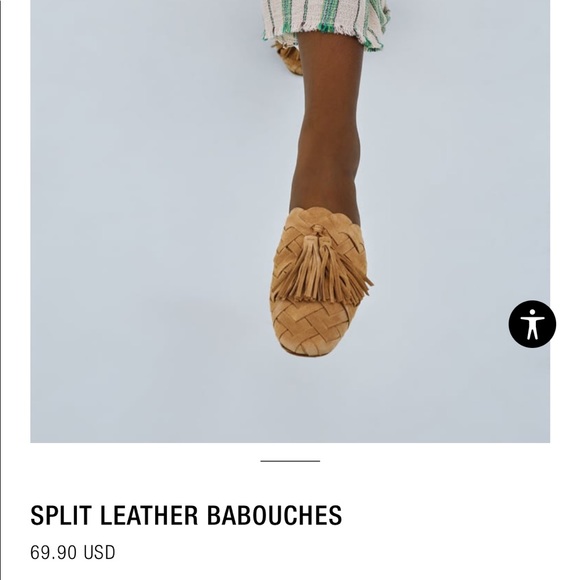 Zara Leather Babouches - Picture 1 of 7